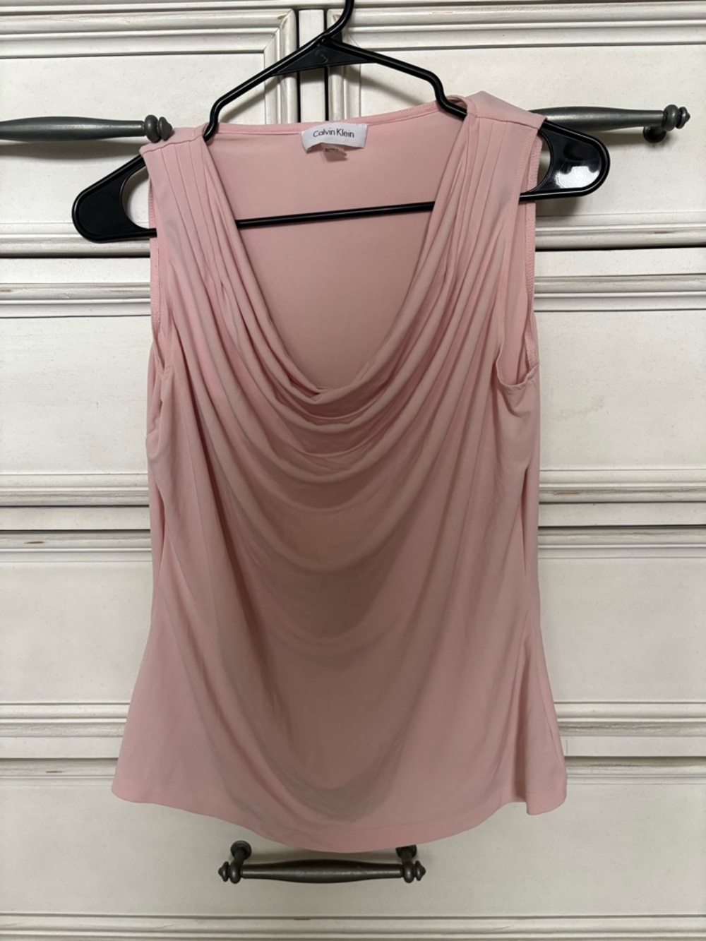 Calvin Klein Women’s Light Pink Draped Cowl Neck Tank - Picture 7 of 7